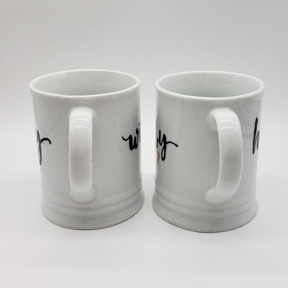 Fringe Studio Wifey and Hubby Heart Porcelain Mugs in Original Box - Picture 8 of 15